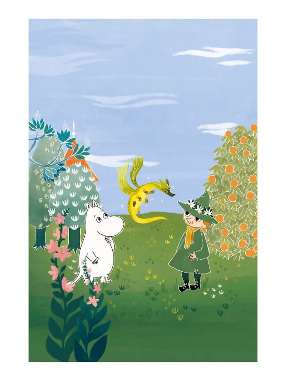 Snufkin & Moomin Canvas Print 20x30cm Print Only, Moomin valley Poster